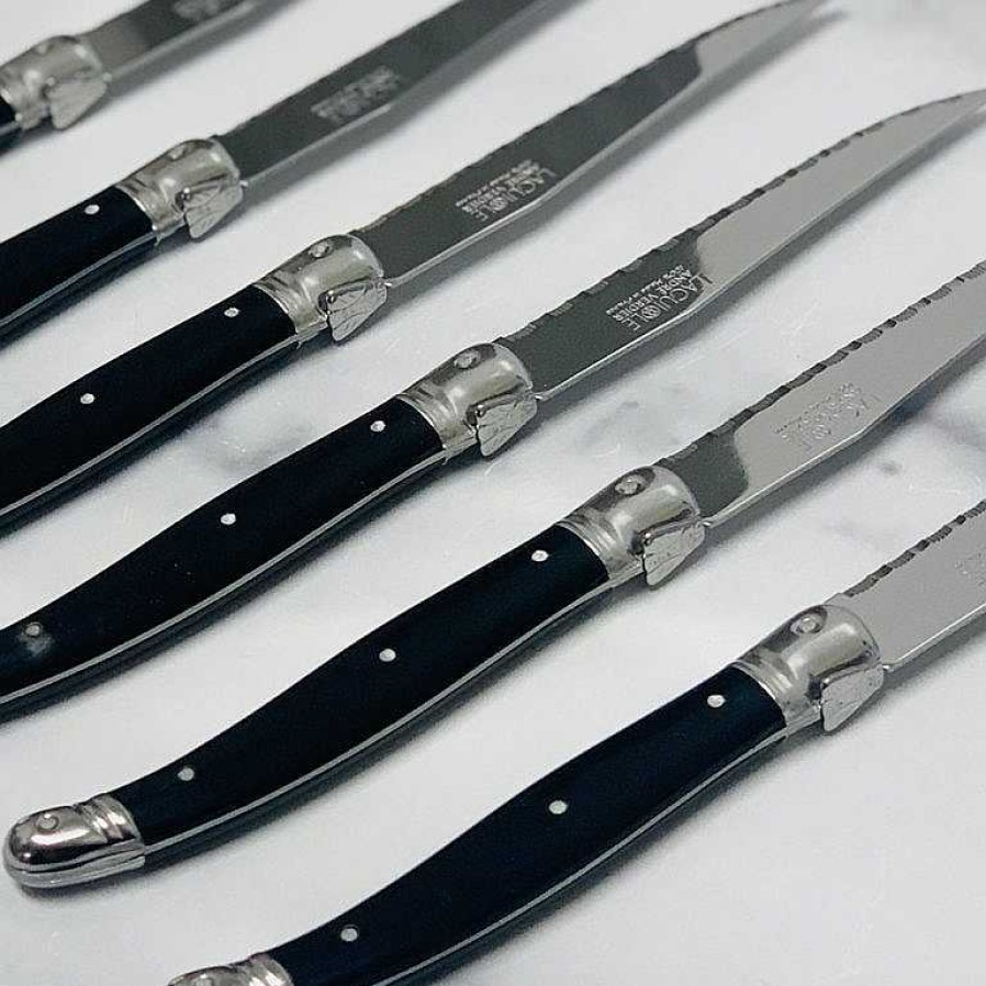 Table Relish Decor | Laguiole Stainless Steel Knives Set - Black