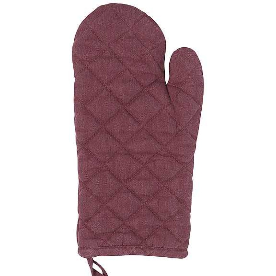 Kitchen Relish Decor | Pot Holder Oven Mitt Set - Wine