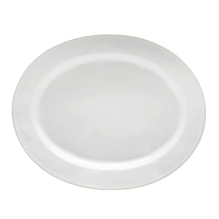 Table Relish Decor | Beja Large Oval Platter - White Cream