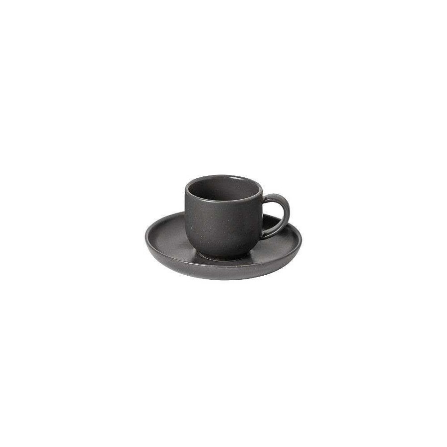 Table Relish Decor | Pacifica Coffee Cup & Saucer Set - Seed Grey