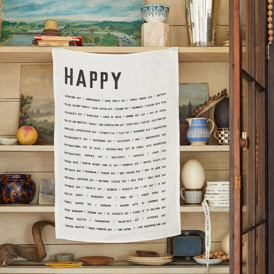 Kitchen Relish Decor | Tea Towel - Happy