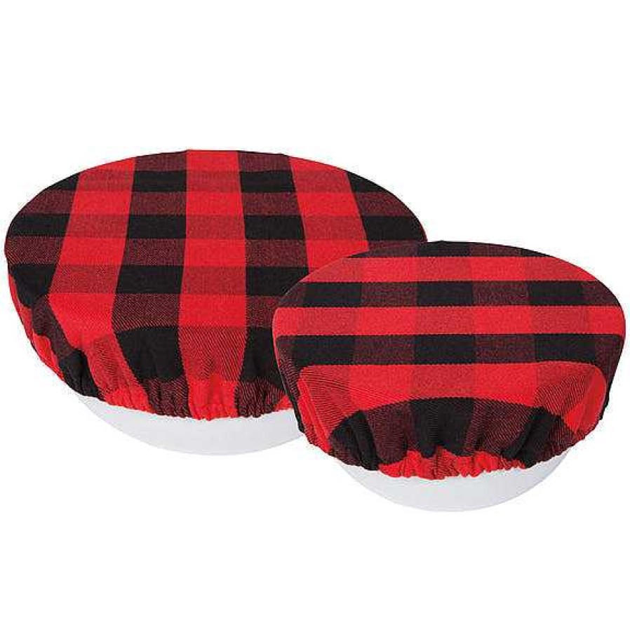 Kitchen Relish Decor | Bowl Cover Set Of 2 - Red Buffalo