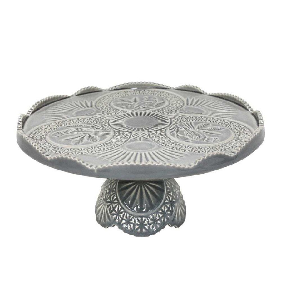 Table Relish Decor | Cristal Cake Pedestal - Grey