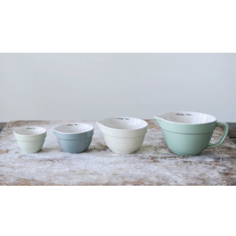 Kitchen Relish Decor | Batter Bowl Measuring Cups - Greens