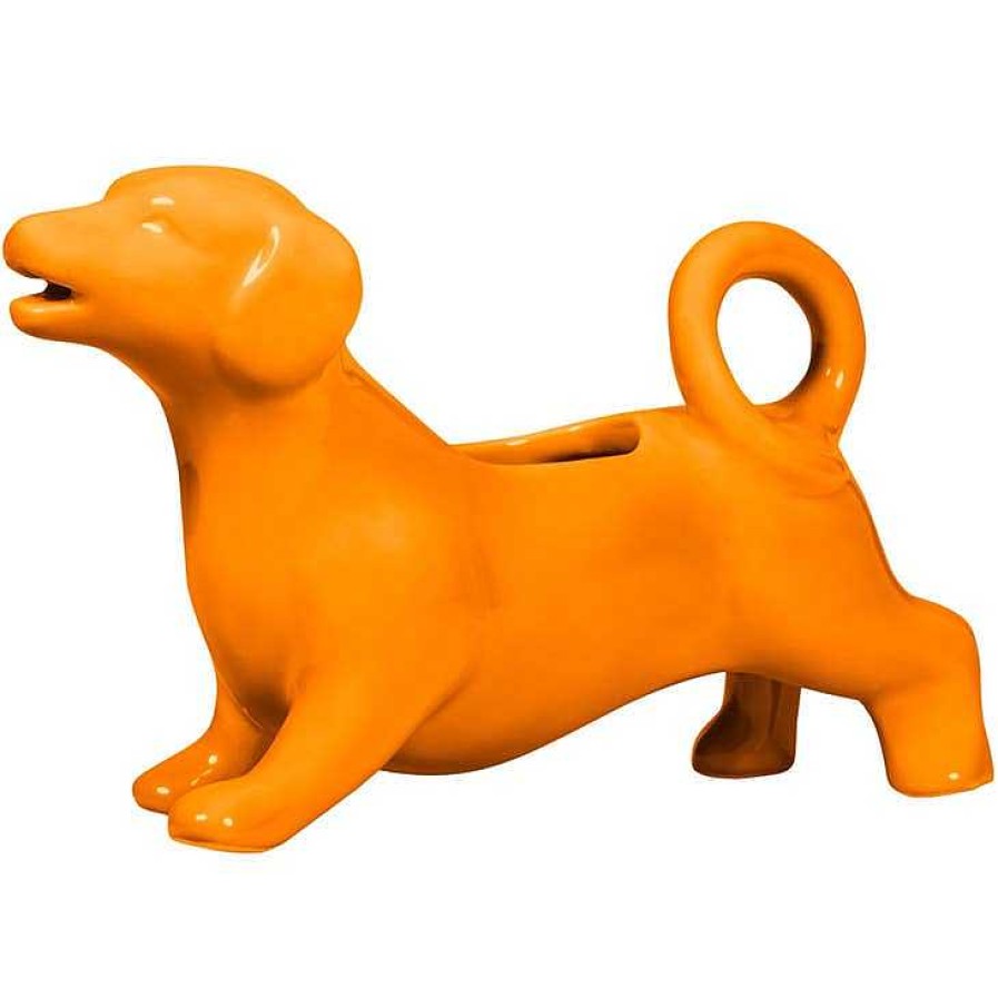 Kitchen Relish Decor | Dachshund Creamer - Orange