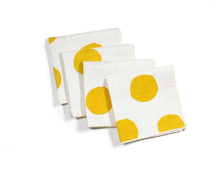 Table Relish Decor | Hand Printed Cocktail Napkin Set - Scatter Sunshine