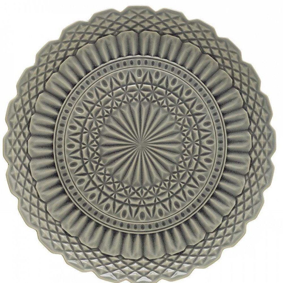 Table Relish Decor | Cristal Round Platter - Grey