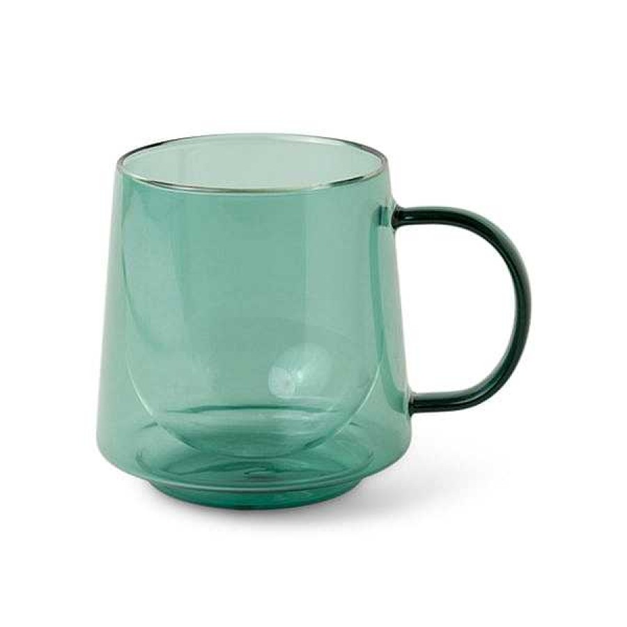 Kitchen Relish Decor | Glass Coffee Mug - Dark Teal