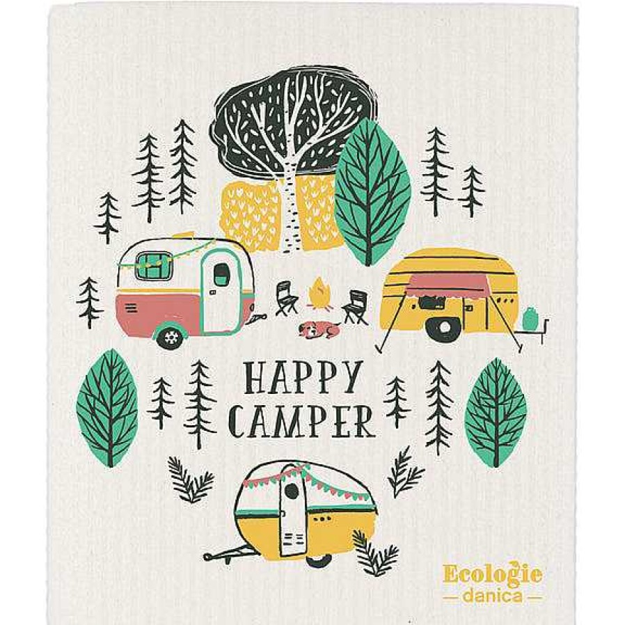 Kitchen Relish Decor | Swedish Dishcloth - Happy Camper