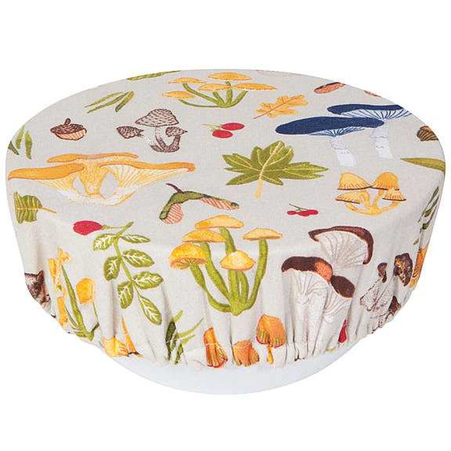 Kitchen Relish Decor | Bowl Cover Set Of 2 - Field Mushrooms