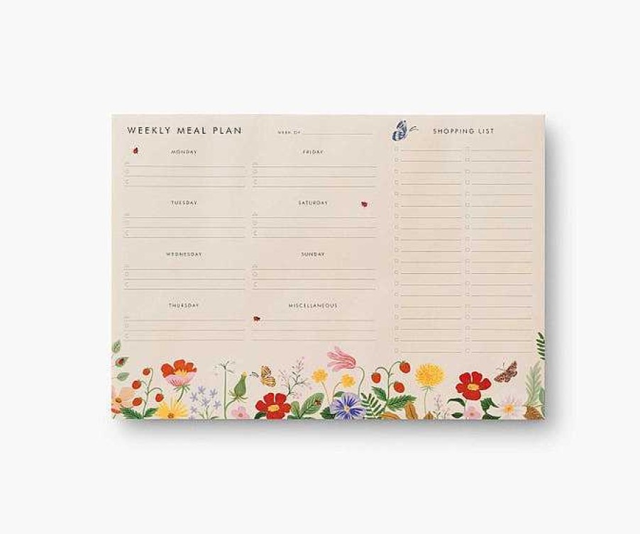 Kitchen Relish Decor | Rifle Paper Co Weekly Meal Planner - Strawberry Fields