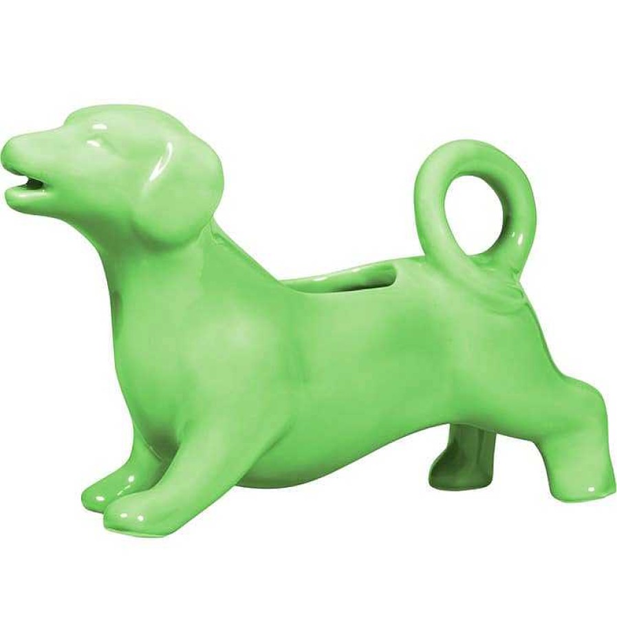 Kitchen Relish Decor | Dachshund Creamer - Green