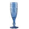 Table Relish Decor | Pressed Glass Champagne Flute - Blue