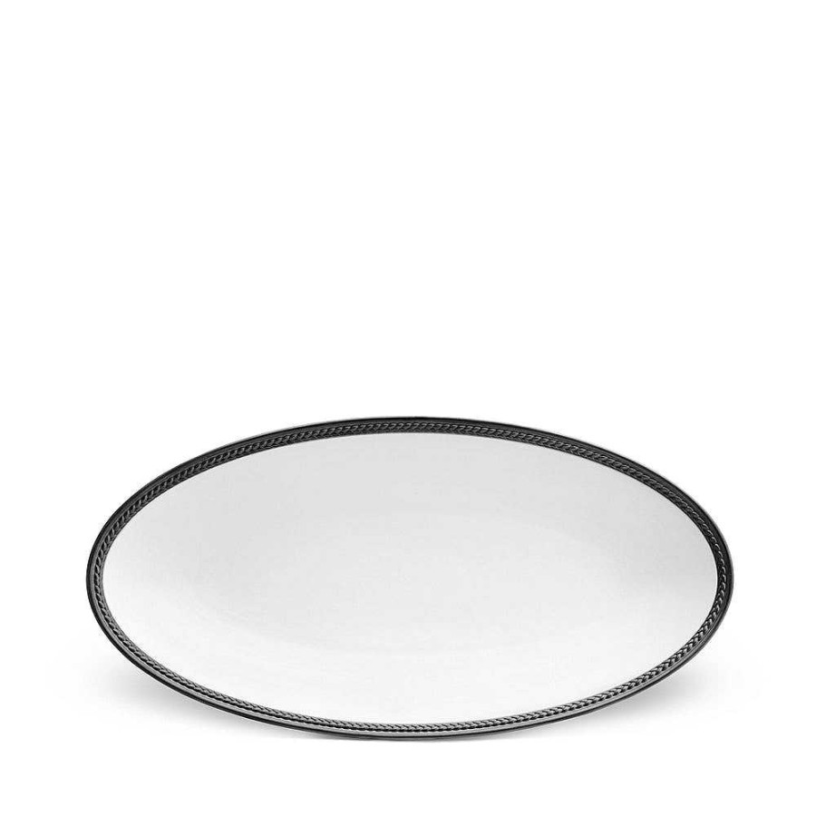 Table Relish Decor | Soie Tress E Small Oval Platter - Black