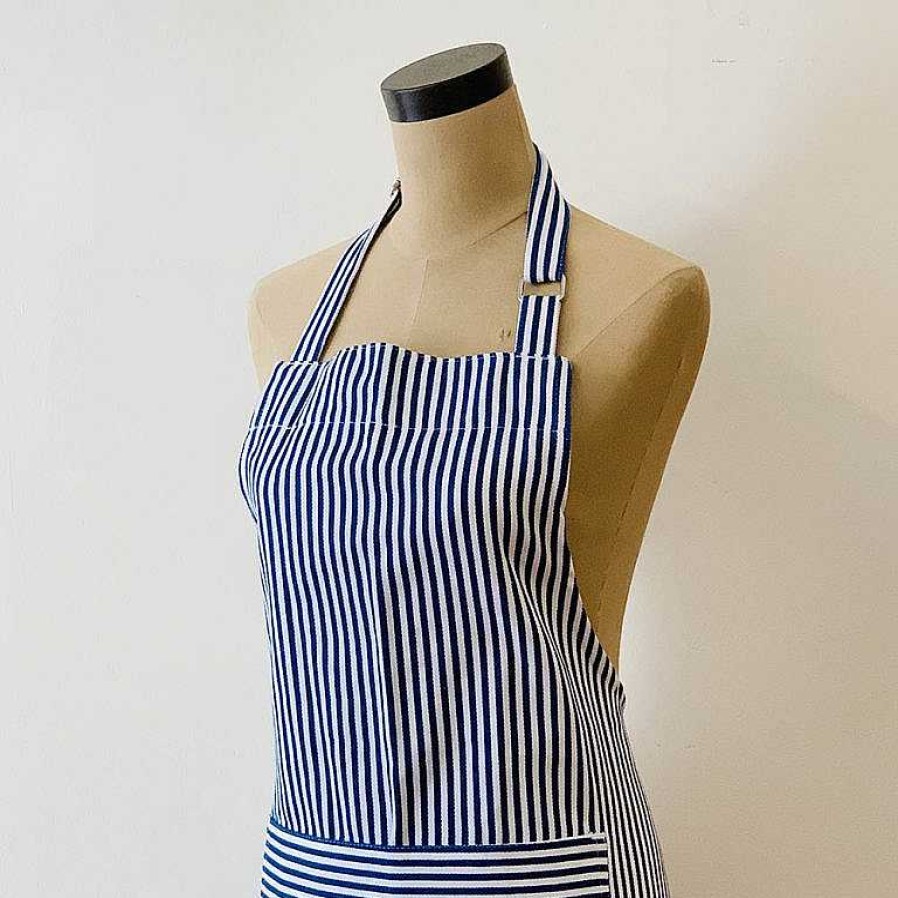 Kitchen Relish Decor | Chef Apron - Pinstripe Blue