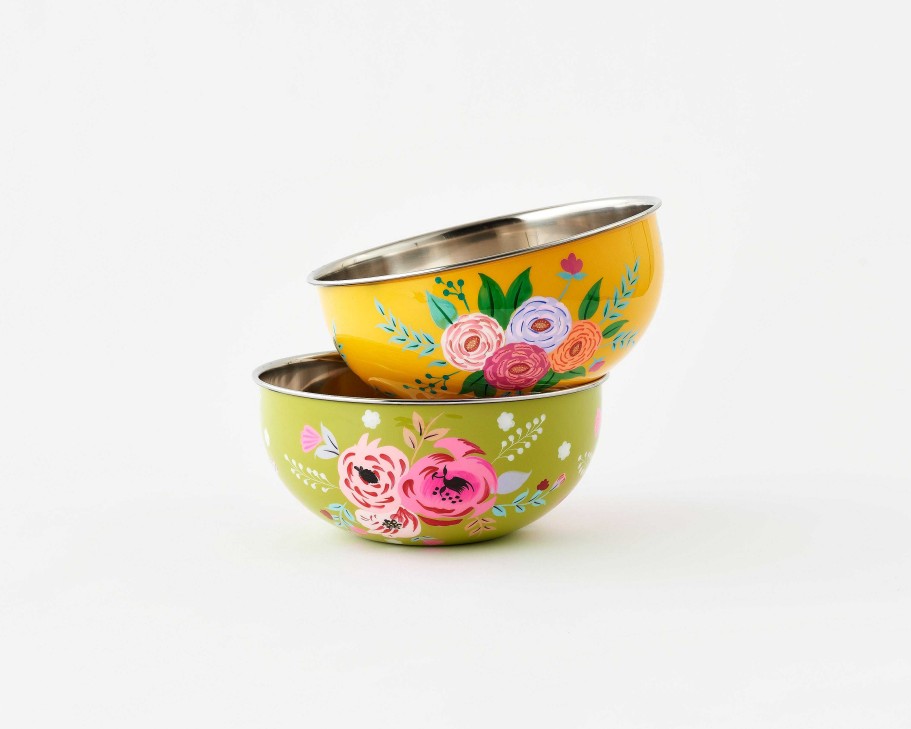 Kitchen Relish Decor | Hand Painted Floral Salad Bowl- Assorted