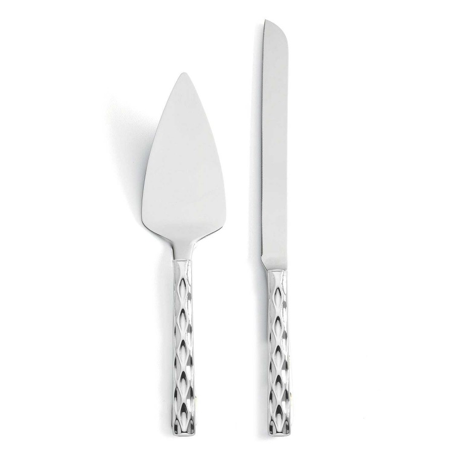 Table Relish Decor | Truro Cake Knife & Server Set - Platinum