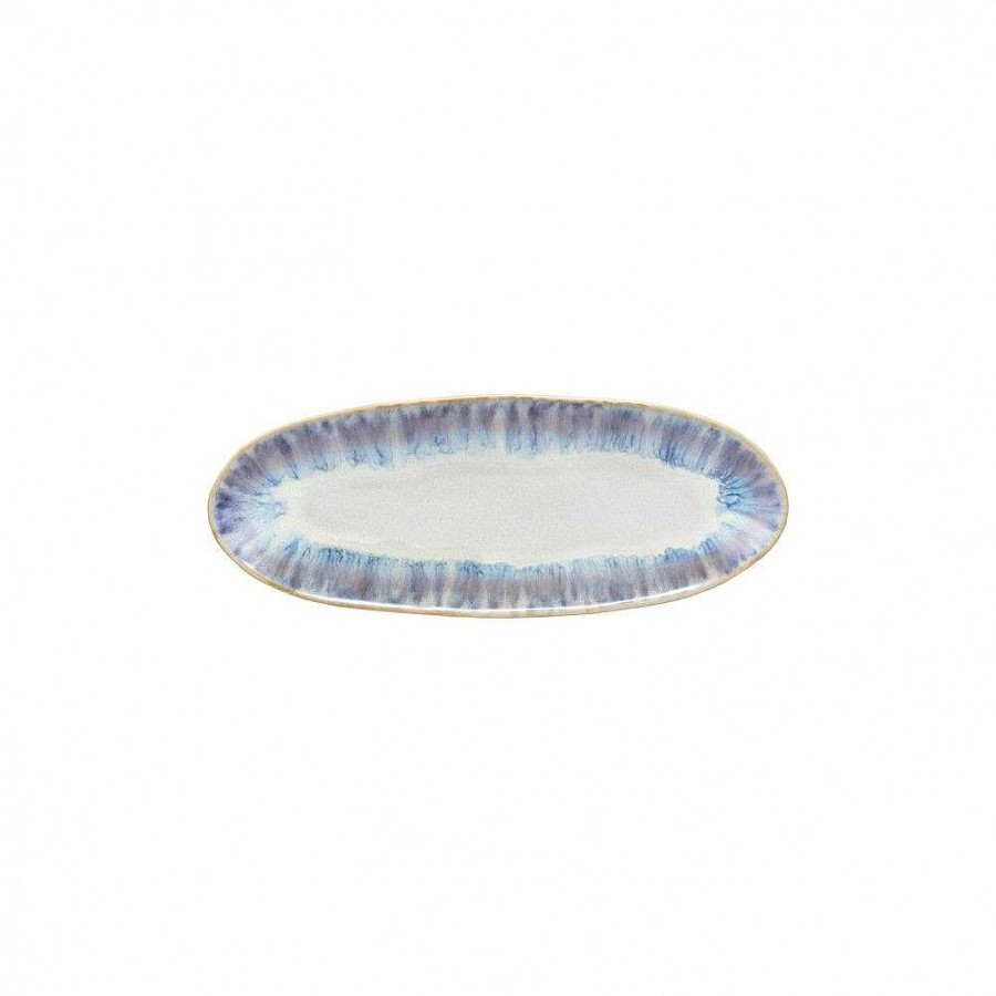 Table Relish Decor | Brisa Long Oval Platter - Ria Blue