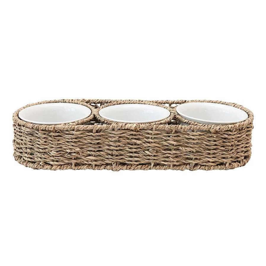 Table Relish Decor | Woven Basket W/ Bowls