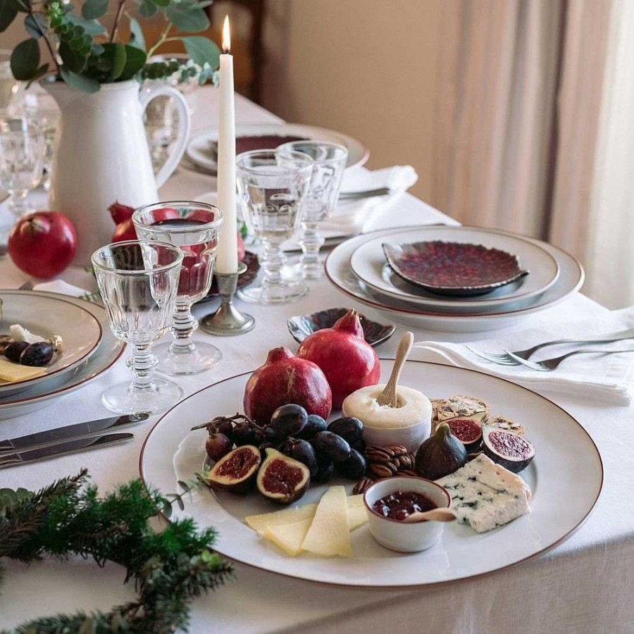 Table Relish Decor | Beja Round Platter - White Blue