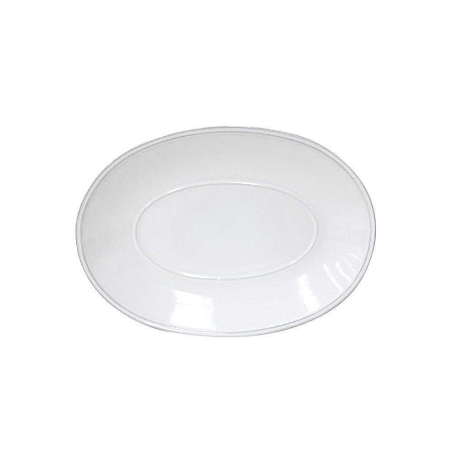 Table Relish Decor | Friso Medium Oval Platter - White