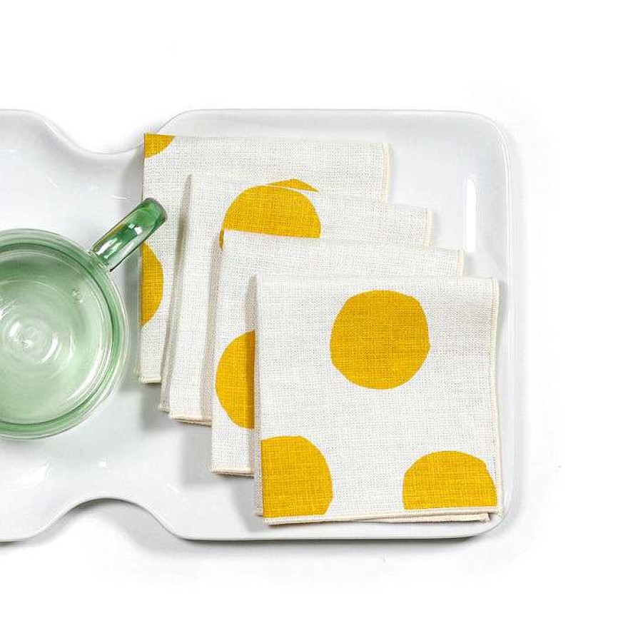 Table Relish Decor | Hand Printed Cocktail Napkin Set - Scatter Sunshine