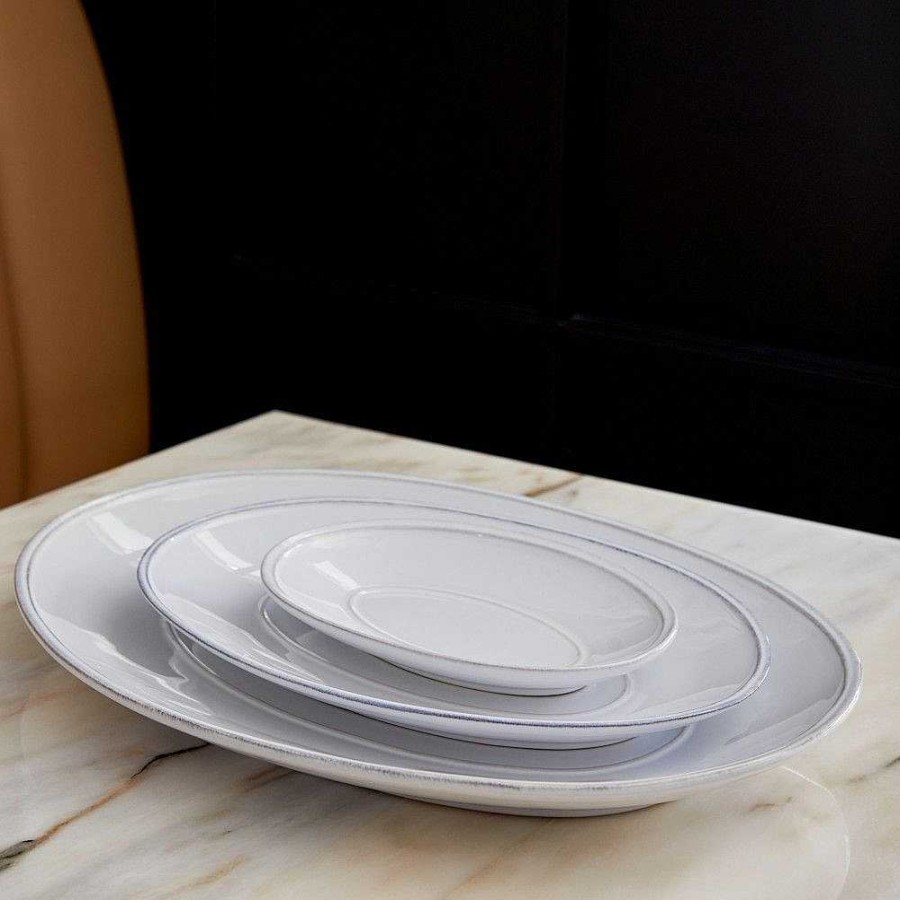 Table Relish Decor | Friso Small Oval Platter - White