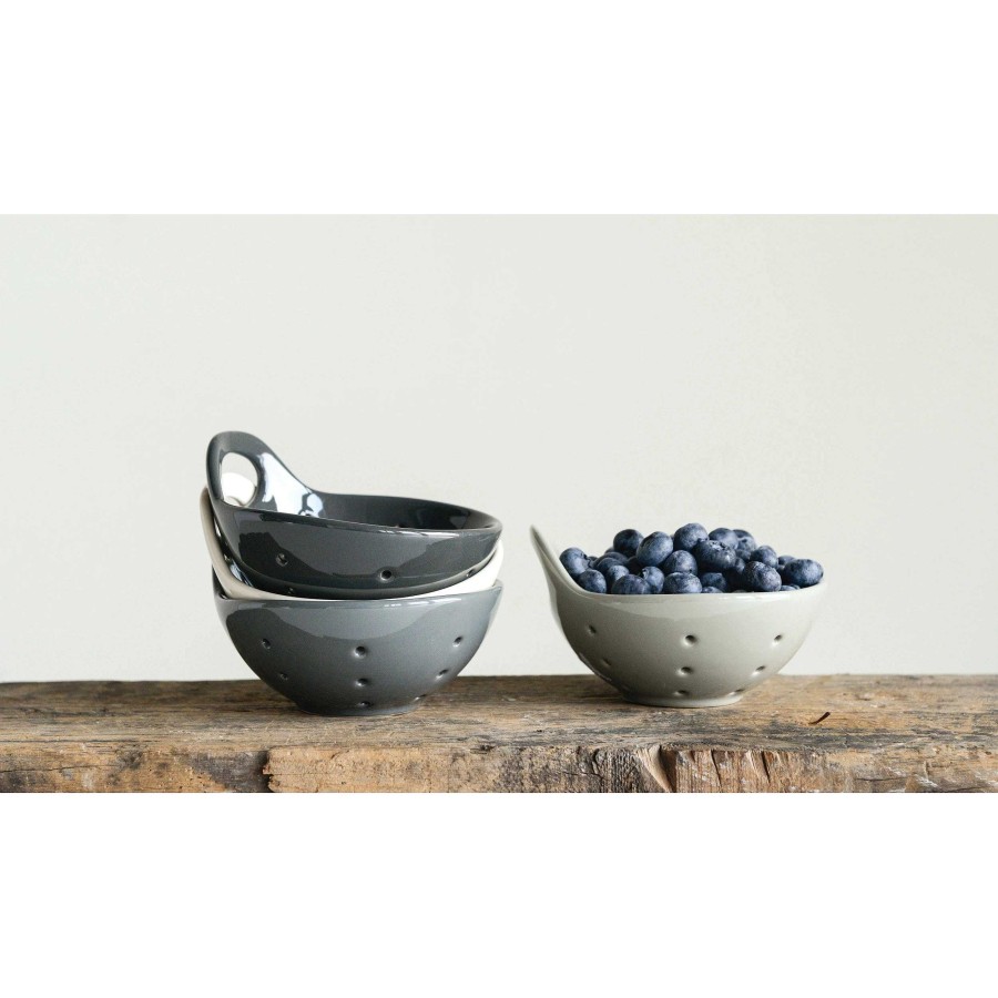 Kitchen Relish Decor | Berry Bowl With Handle - Neutral