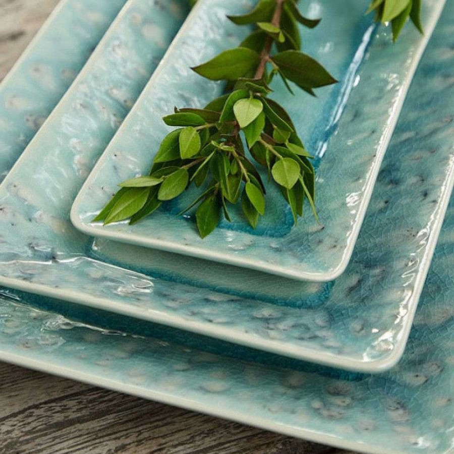 Table Relish Decor | Madeira Medium Rectangular Tray - Blue