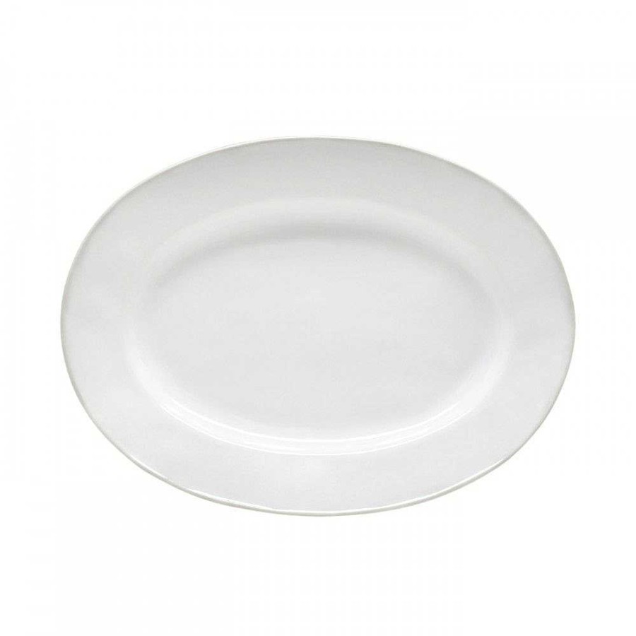 Table Relish Decor | Beja Medium Oval Platter - White Cream