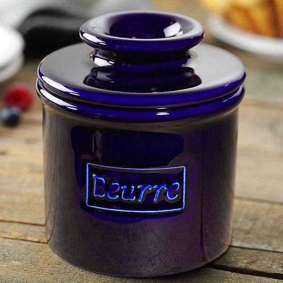 Kitchen Relish Decor | Cafe Butter Bell Crock - Cobalt Blue