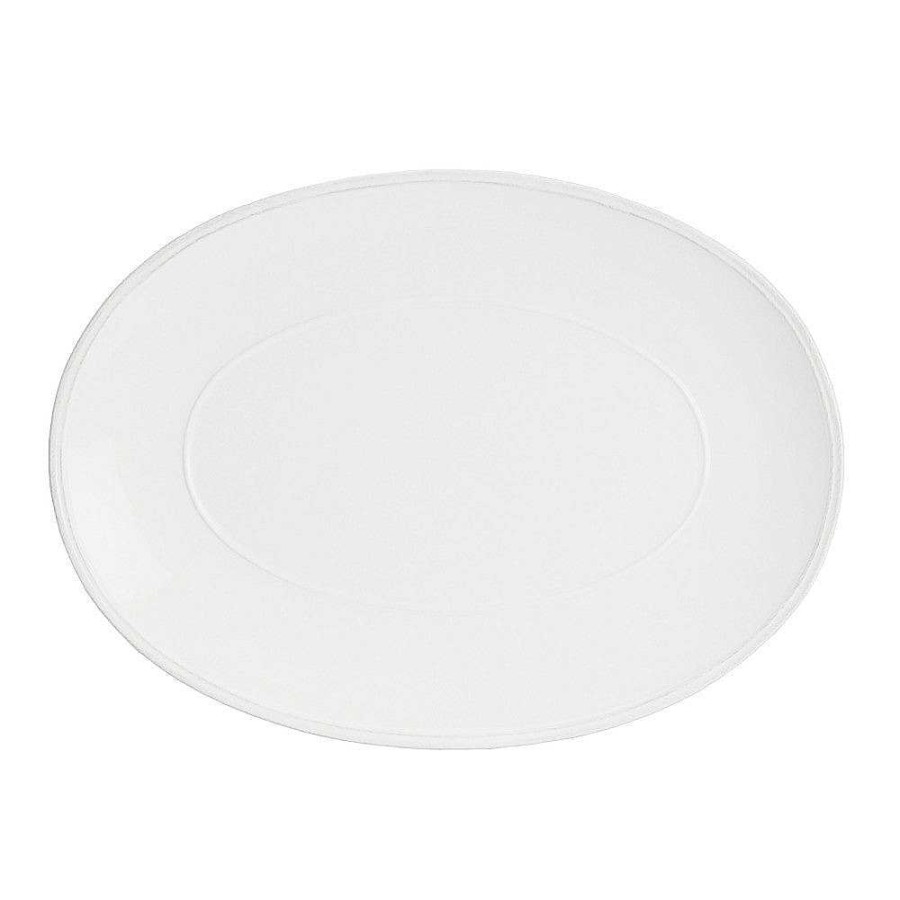 Table Relish Decor | Friso Large Oval Platter - White