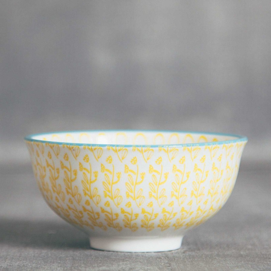 Kitchen Relish Decor | Stamped Stoneware Lotta Bowl - Brights