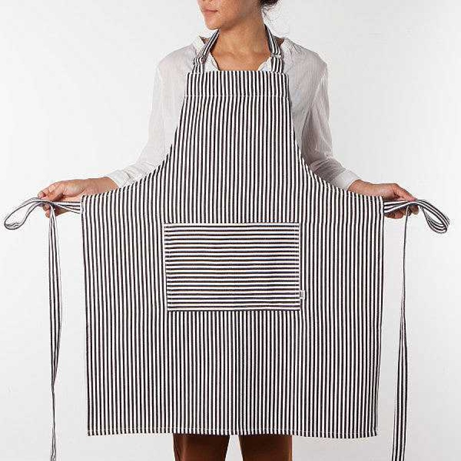 Kitchen Relish Decor | Chef Apron - Pinstripe Black