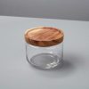 Kitchen Relish Decor | Glass Acacia Small Canister