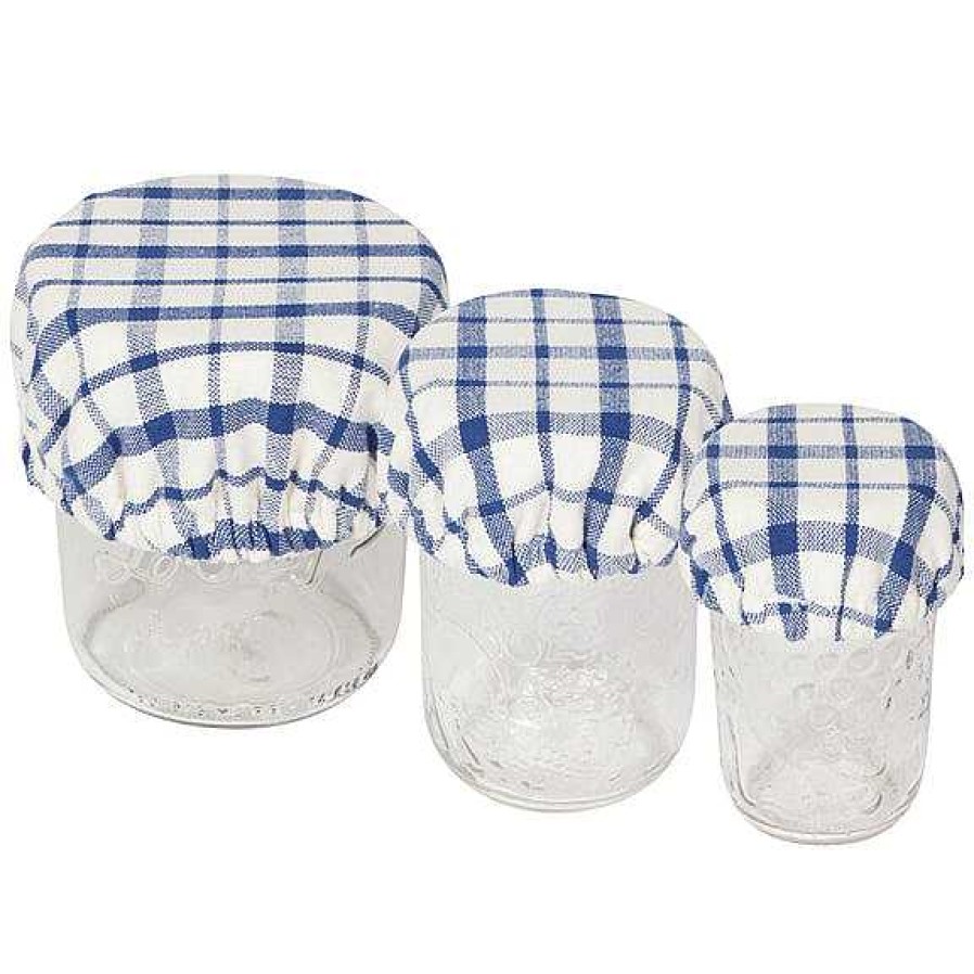 Kitchen Relish Decor | Mini Bowl Covers Set Of 3 - Belle Plaid