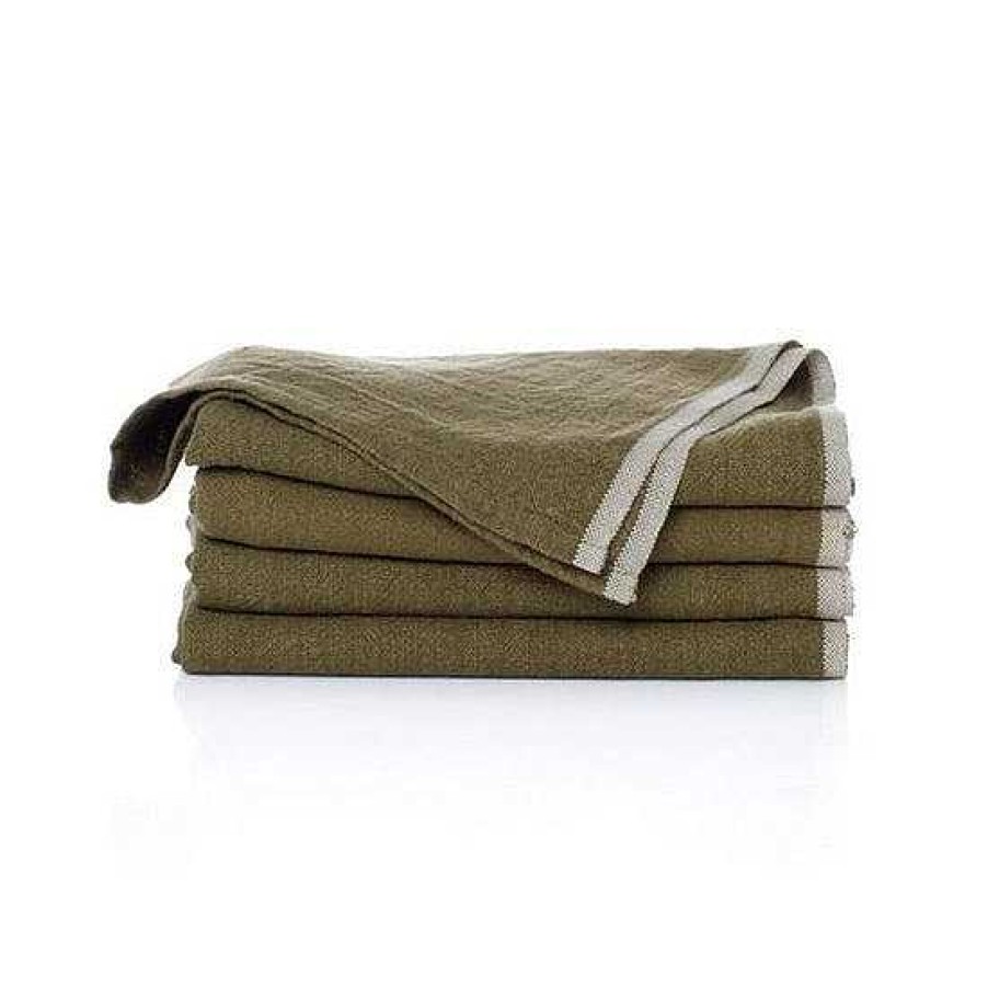 Table Relish Decor | Chunky Linen Napkins - Forest Green