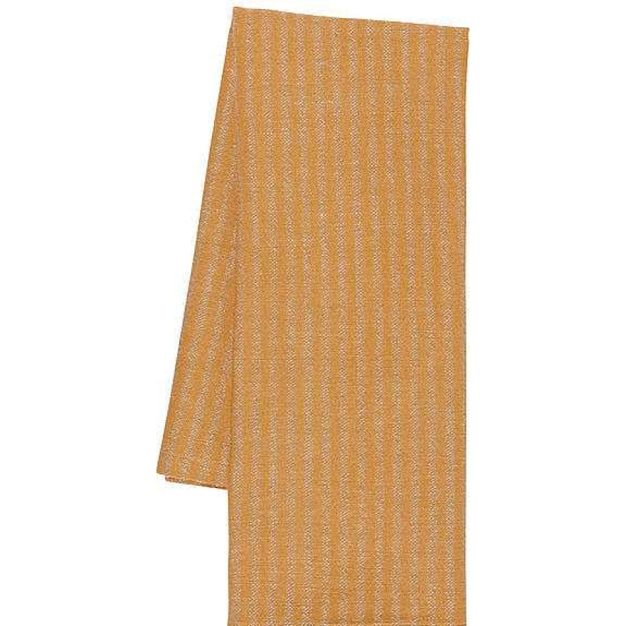 Kitchen Relish Decor | Linen Stripe Dishtowel - Ochre