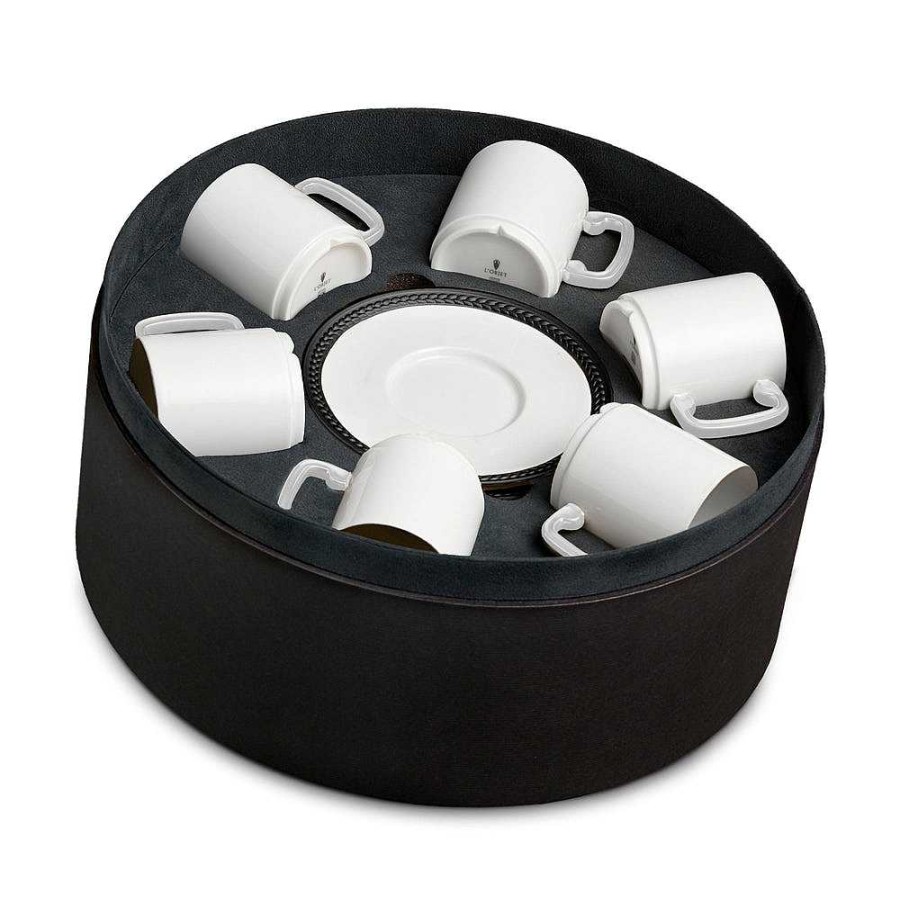 Table Relish Decor | Soie Tress E Espresso Cup & Saucer Set - Black