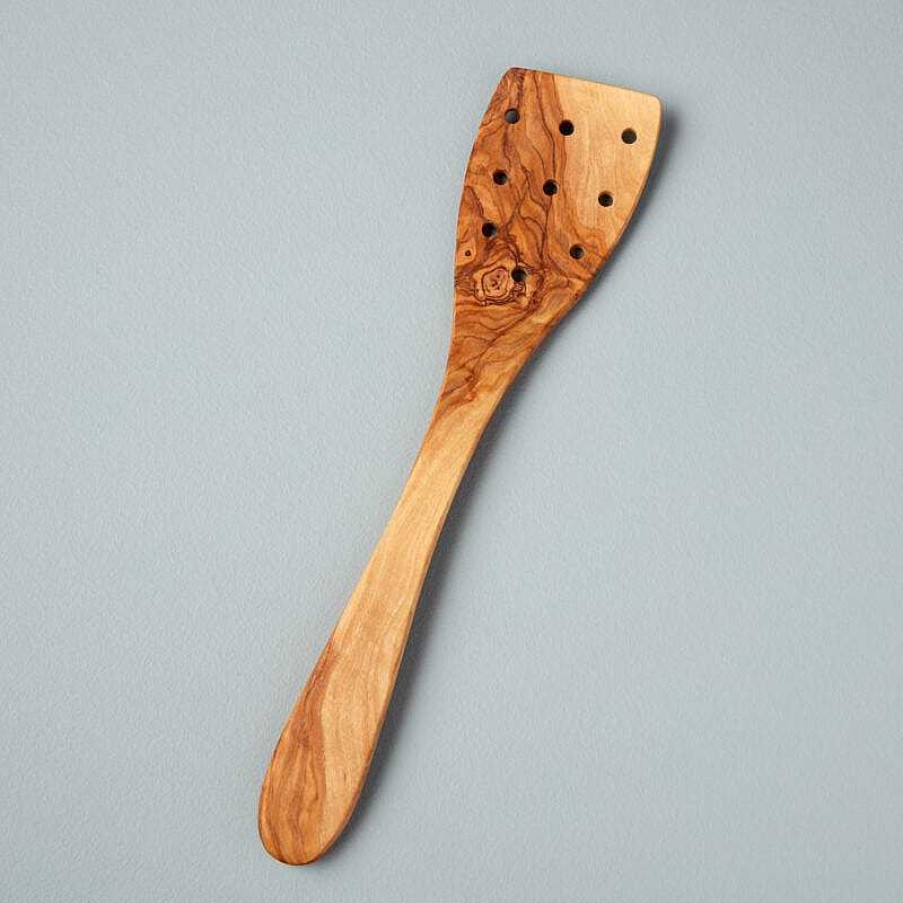 Kitchen Relish Decor | Olive Wood Spatula With Holes