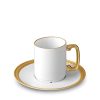 Table Relish Decor | Soie Tress E Espresso Cup & Saucer - Gold