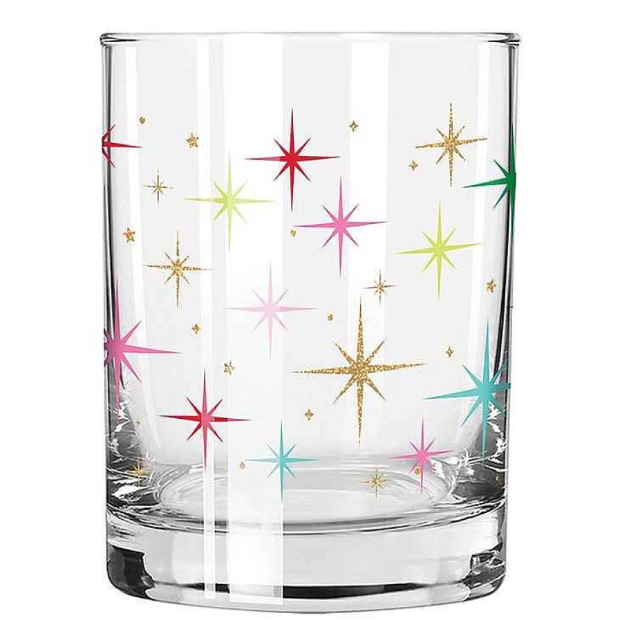 Table Relish Decor | Double Old Fashioned Glass - Retro Stars