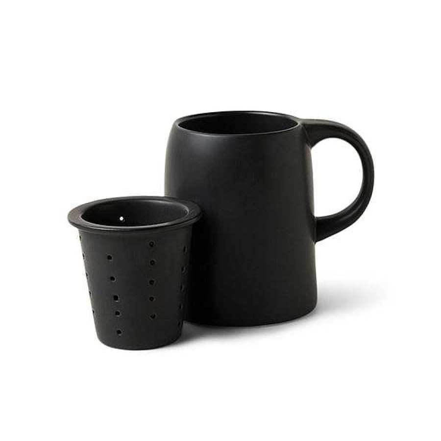 Kitchen Relish Decor | Ceramic Tea Infuser Mug - Black