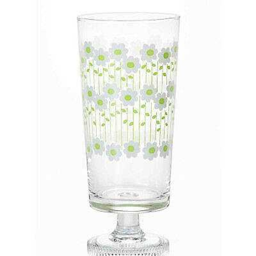 Table Relish Decor | Retro Footed Glass - Baby'S Breath