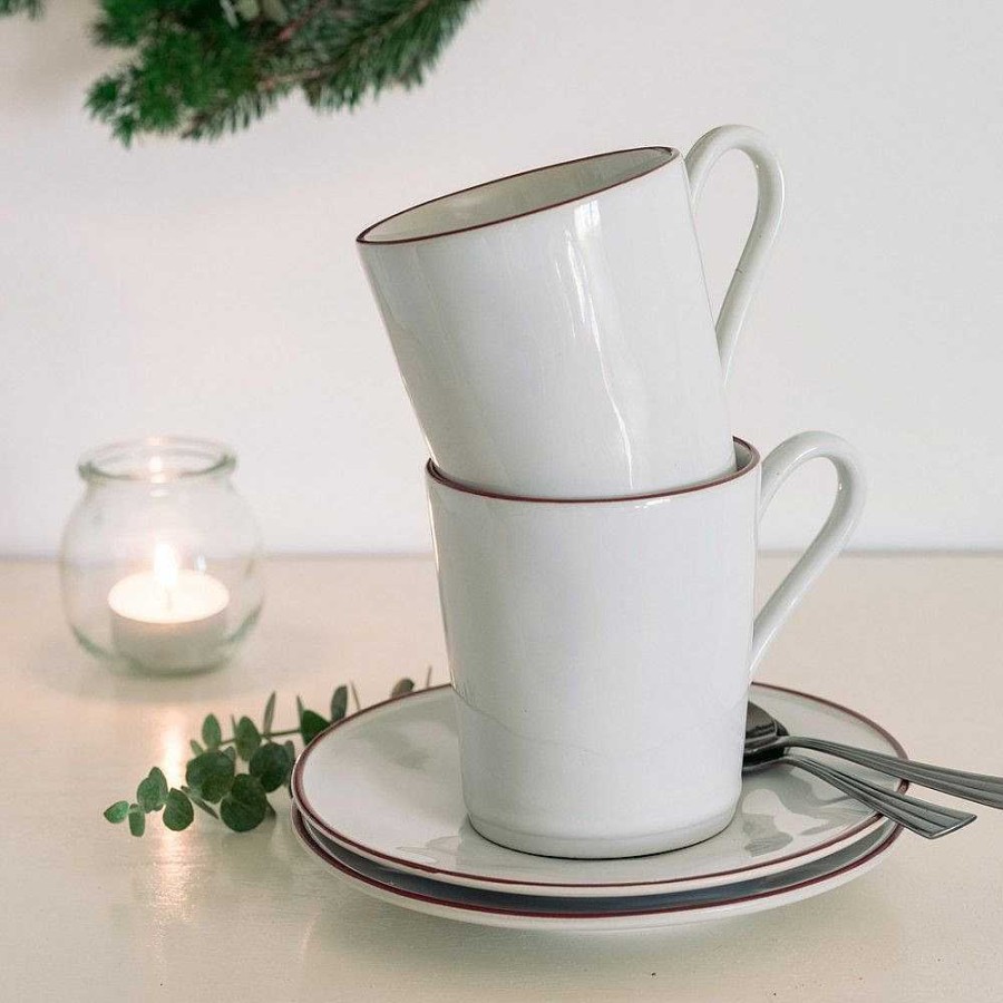 Table Relish Decor | Beja Mug Set - White Red