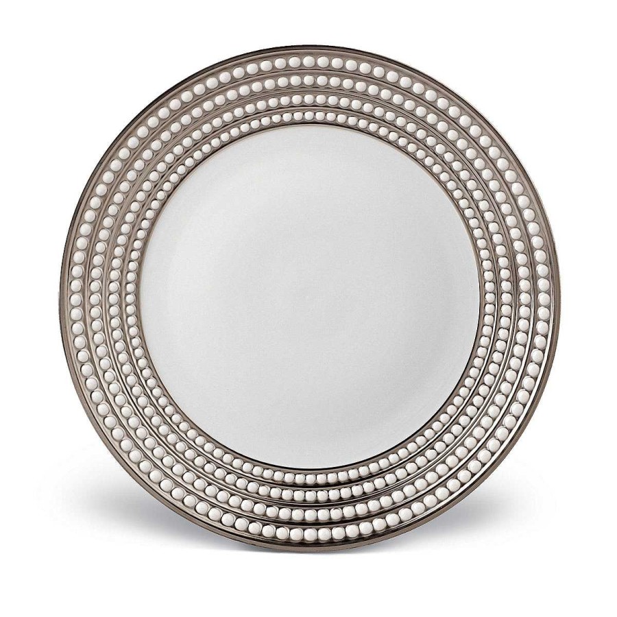 Table Relish Decor | Perl E Charger Plate - Platinum