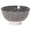 Kitchen Relish Decor | Coupe Stamped Bowl - Black Geo