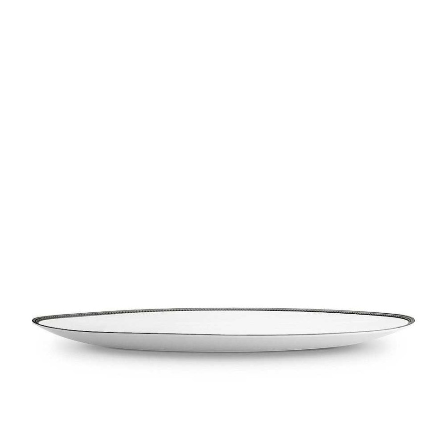 Table Relish Decor | Soie Tress E Large Oval Platter - Black