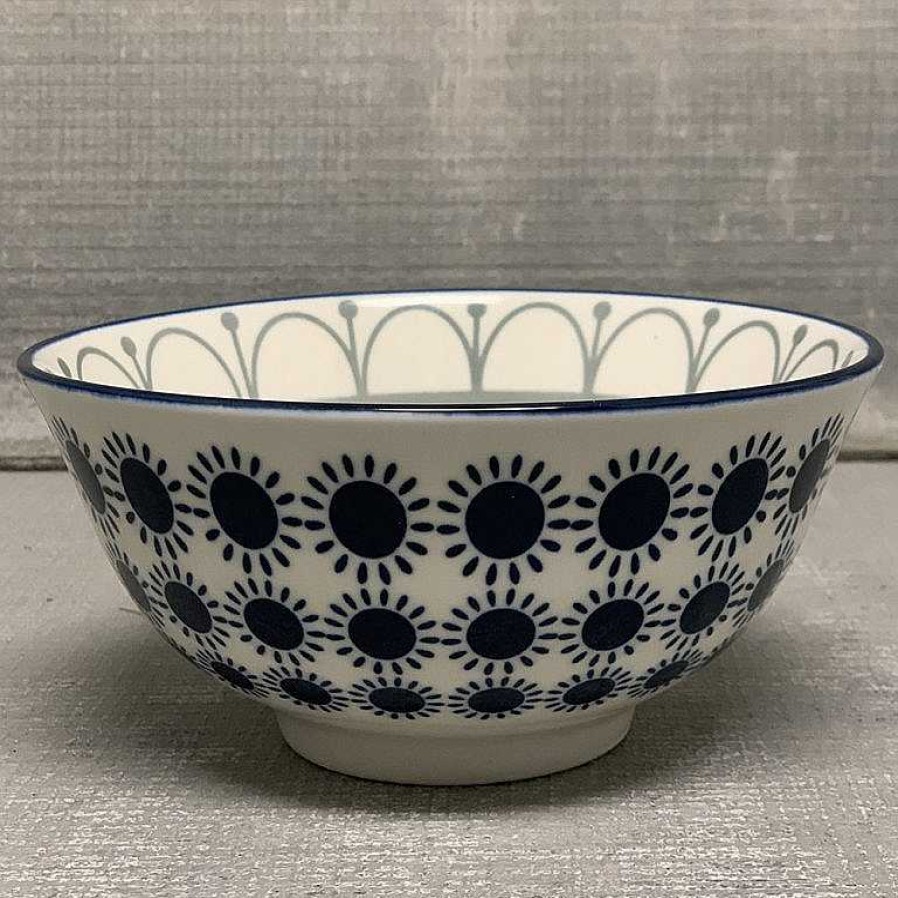 Kitchen Relish Decor | Stamped Bowl - Black Navy Sun