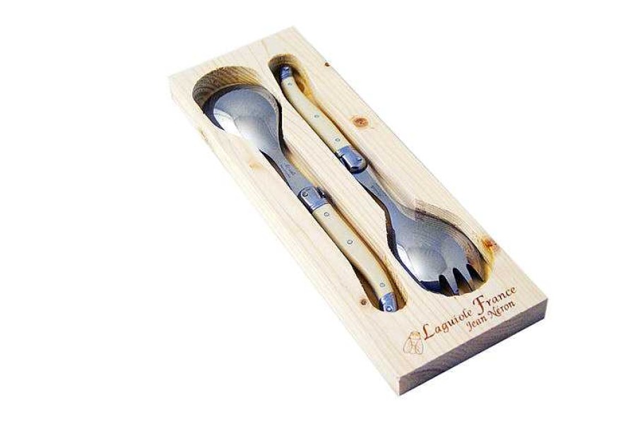 Table Relish Decor | Laguiole Salad Serving Set - Ivory